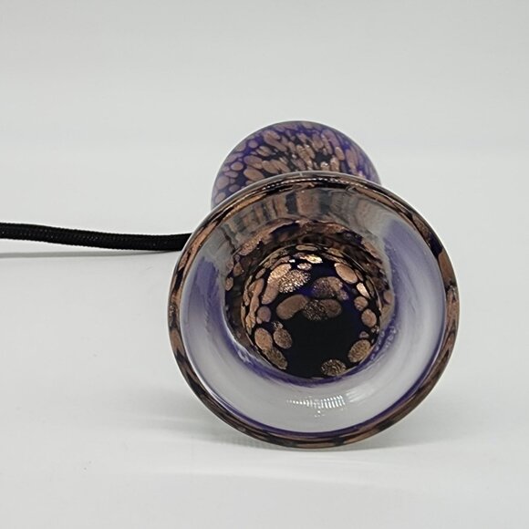 Cobalt Blue & Gold Flecks Perfume Atomizer Cased Glass Hand Blown Tassel VTG - Picture 9 of 9